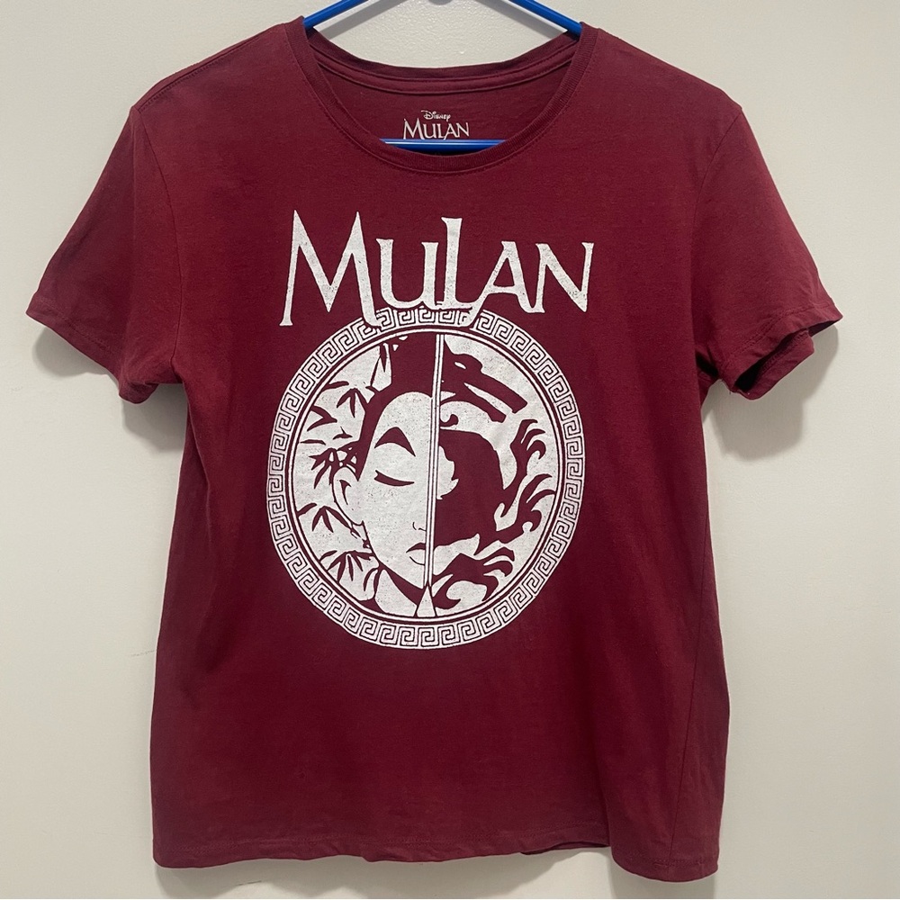 Disney Mulan Maroon Graphic Short Sleeve 100% Cotton XS T-Shirt
